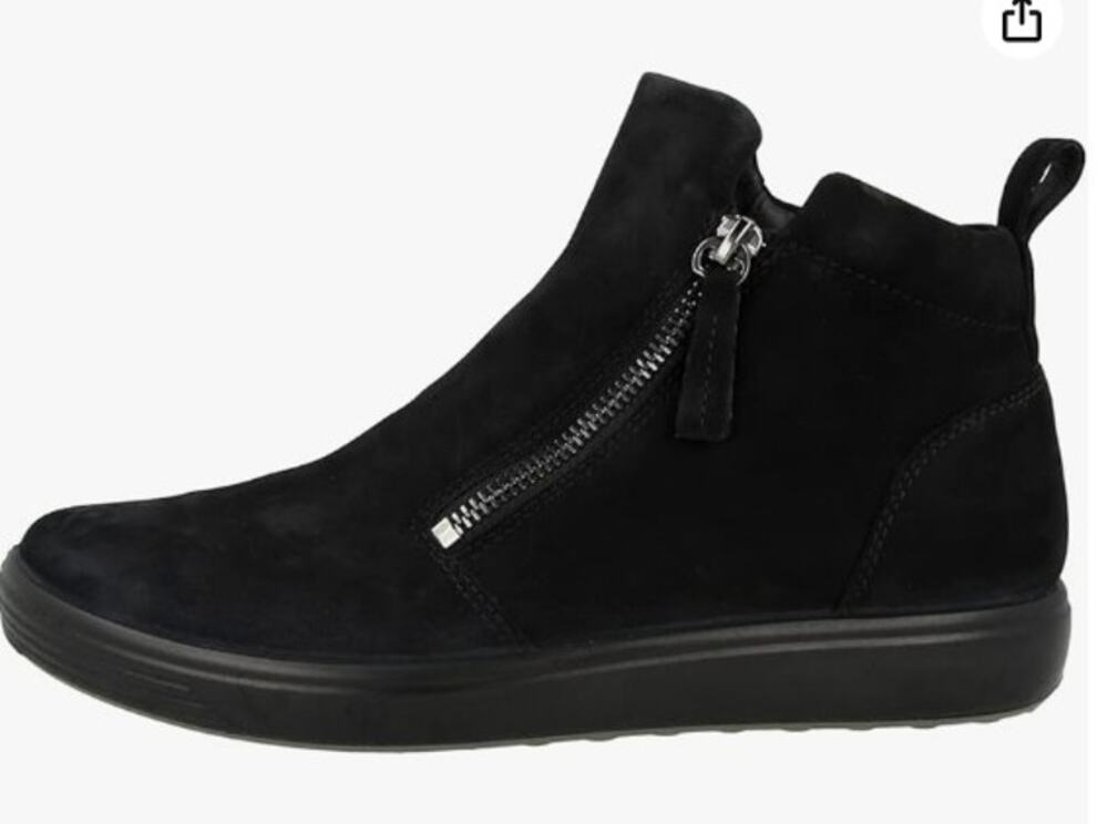 Ecco Women's Soft 7 Low Bootie in black nubuck leather size 40 US 9-9.5